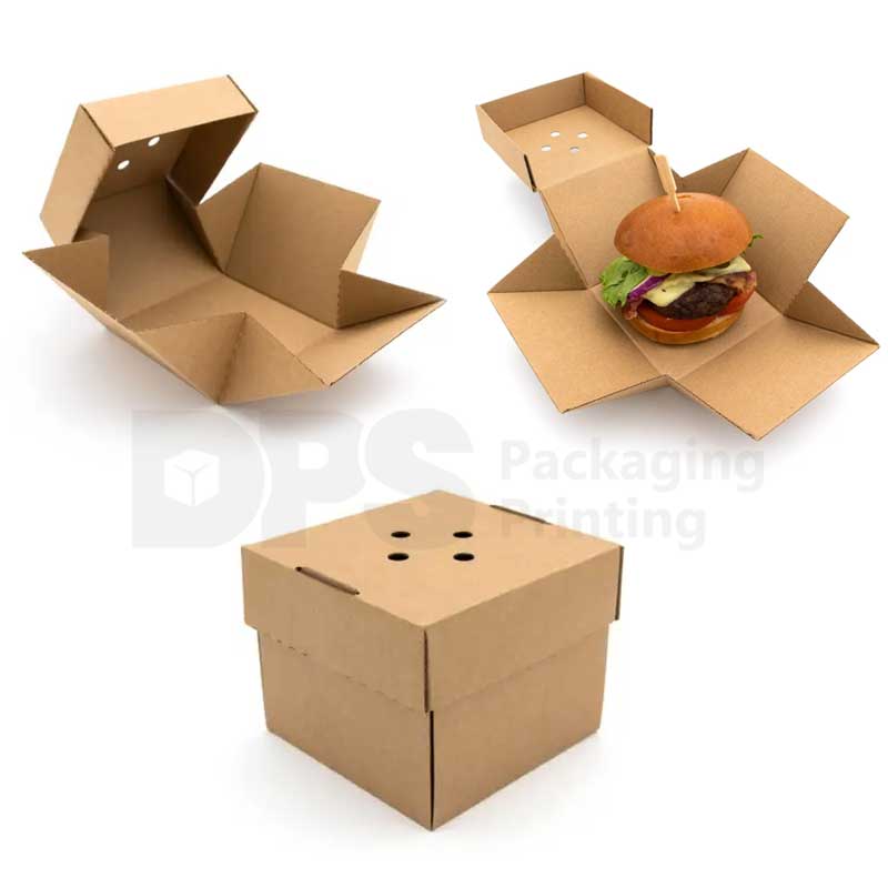 Folding Kraft Paper Burger Box